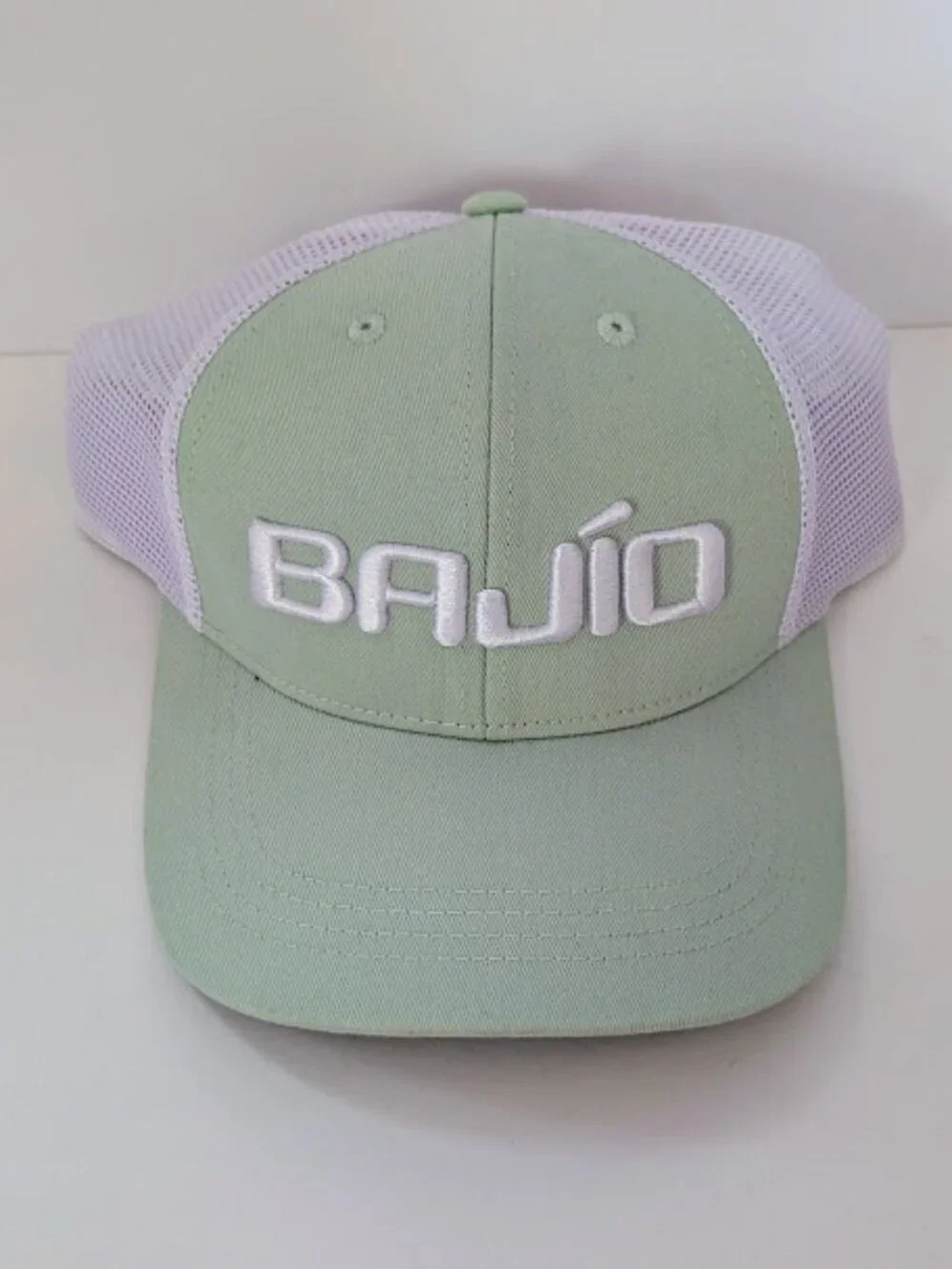 Bajio Sage Green White Mesh Trucker Snapback Hat NWOT